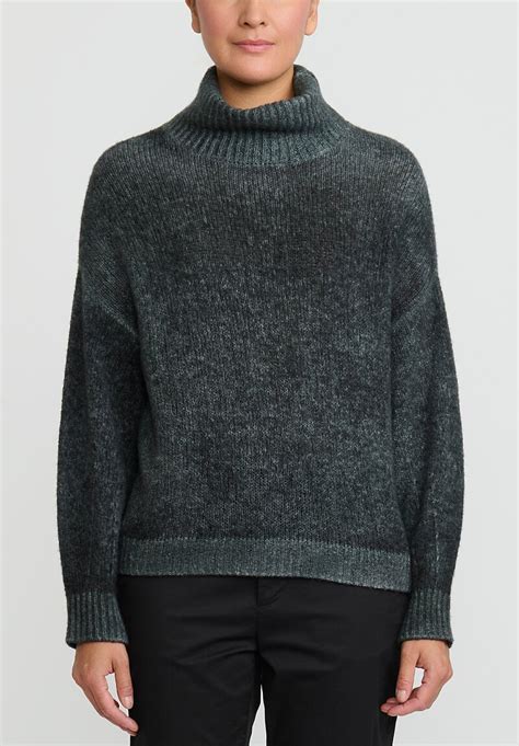 Avant Toi Hand Painted Cashmere And Silk Turtleneck Sweater In Nero