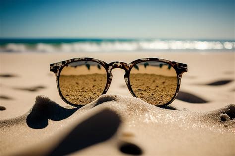 Premium Photo Sunglasses On The Beach