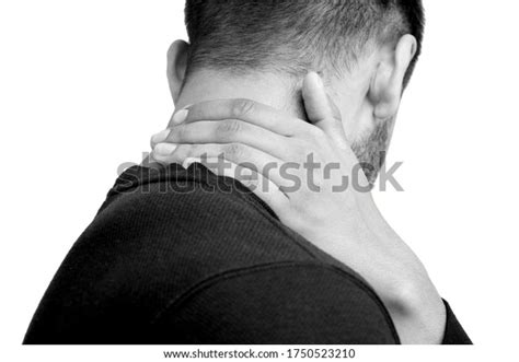 Young Man Suffering Neck Pain Isolated Stock Photo 1750523210