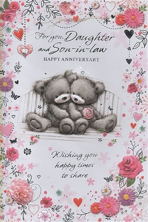  son happy 1st wedding anniversary card. Family Anniversary Cards - For You, Daughter And Son-in-Law Happy Anniversary