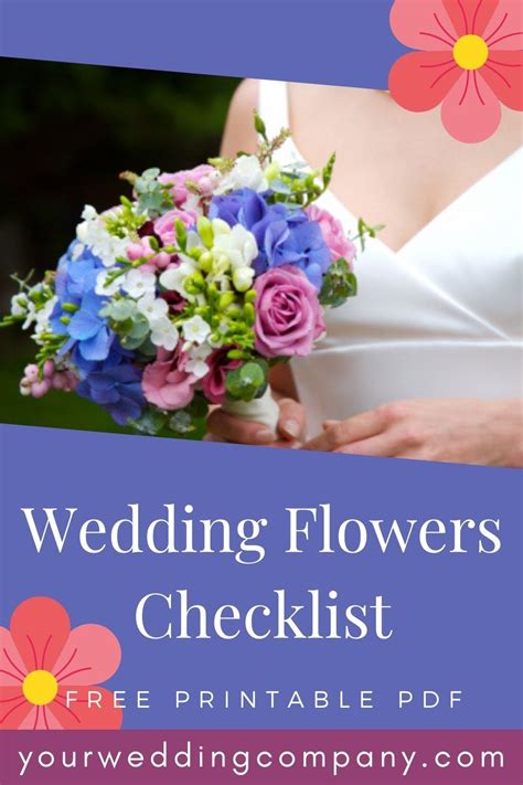 Free Printable Wedding Flowers Checklist In 2022 Wedding Bridal