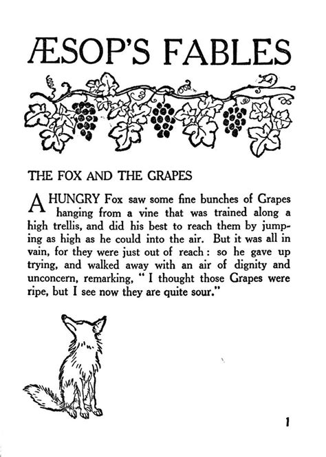 Fox And The Grapes Aesops Fables For Kids Fables For Kids English