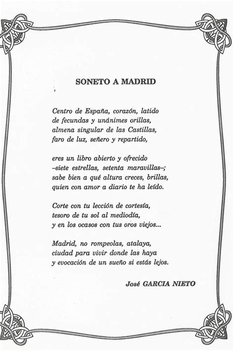 El Caballero Español Soneto A Madrid