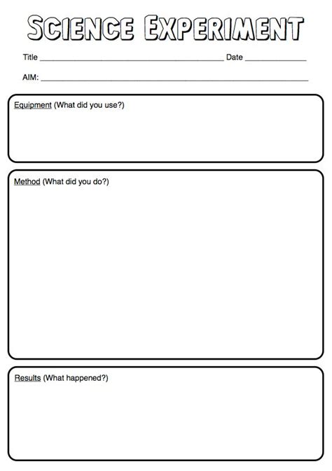 Science Experiment Template For Kids Art Printableshandouts Pint