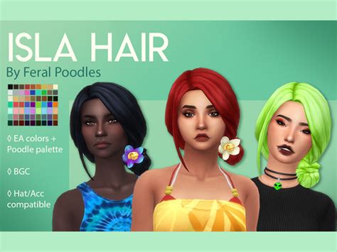 Isla Hair By Feralpoodles Sims 4 Hair