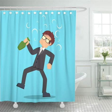 Ksadk White Person Drunk Businessman Man Shower Curtain Bathroom