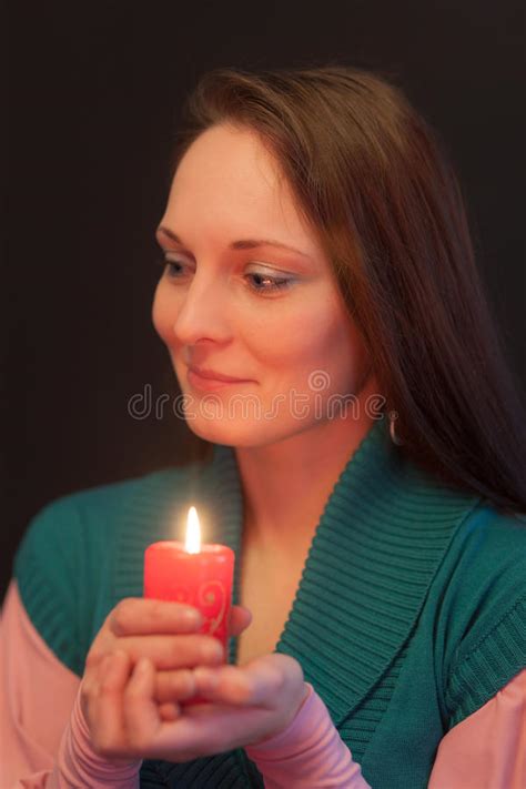 Girl With A Candle Stock Image Image Of Equipment Candle 28661061