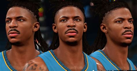 NBA 2K22 Ja Morant Cyberface Playoffs Look 2 Hairstyles Shuajota