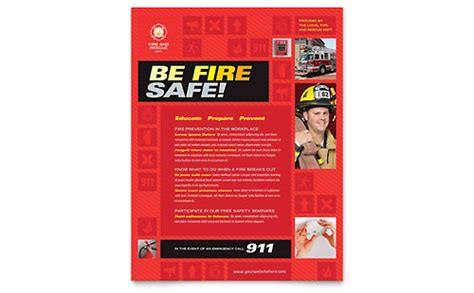 fire safety brochure template design