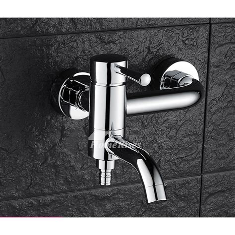 These faucets do require some extra configuration behind the wall, but the effect is stunning. Wall Mount Bathroom Faucet Brass Single Handle For Mop ...