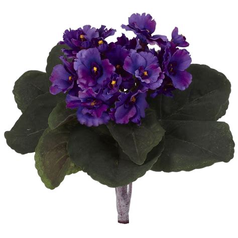 9” African Violet Artificial Plant Set Of 6 Nearly Natural