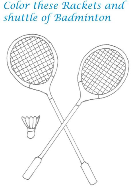 Coloriage Équipement Badminton facile dessin gratuit à imprimer
