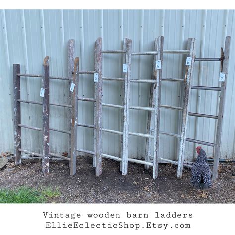 Vintage Barn Ladder 5ft And 4ft Decorative Old Wood Ladder Etsy Old