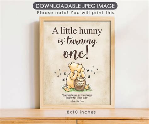 8x10 Classic Winnie The Pooh First Birthday Decoration A Little
