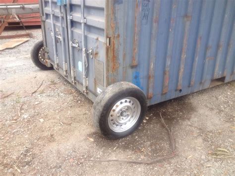 Shipping containers weigh several thousand pounds, so the best way is to have your container supplier move the container for you. Shipping Container Wheels in | eBay! | Shipping container ...