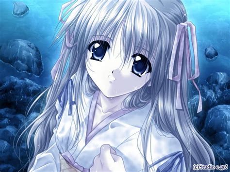 1290x2796px 2k free download wet blue anime ribbon girl water lake hd wallpaper pxfuel