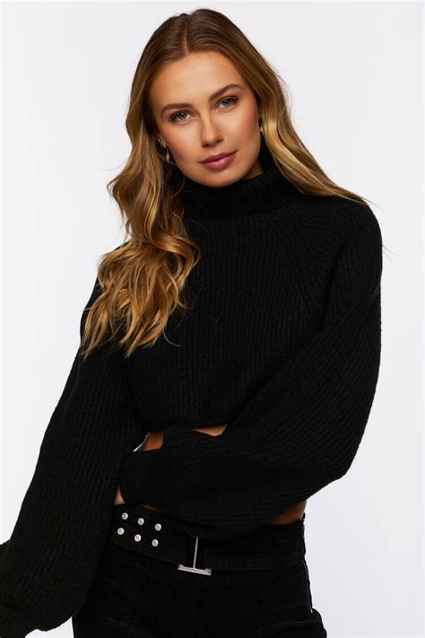 cropped turtleneck sweater