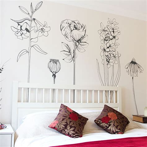 Large Decorative Vinyl Flower Wall Sticker Decals Easy Install Pack 1