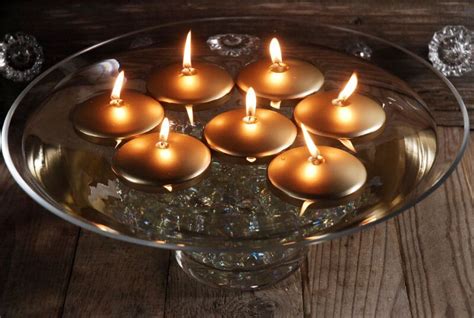 12 Gold 3 Floating Candles Floating Candles Bowl Floating Candle