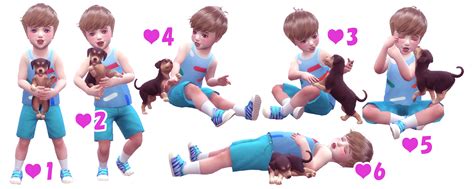 Toddler And Puppy Pose Poses Para Crianças Sims 4 The Sims