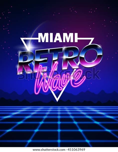 Illustration On Theme Miami Retro Wave Stock Illustration 451063969