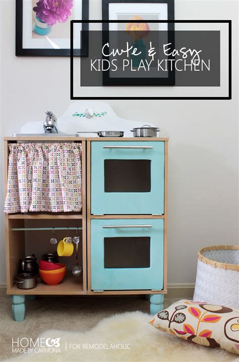 The best toy kitchens can help kids practice fine motor skills, teach them how to clean up their space, and show them how to play well with other chefs in we love the realistic sets that include different kitchen utensils and tools as well as the super chic styles that might just inspire mom and dad to. Remodelaholic | Cute & Easy Kids Play Kitchen from a Cube ...