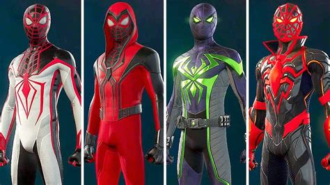 Marvels Spider Man Miles Morales All Suits Showcase Youtube
