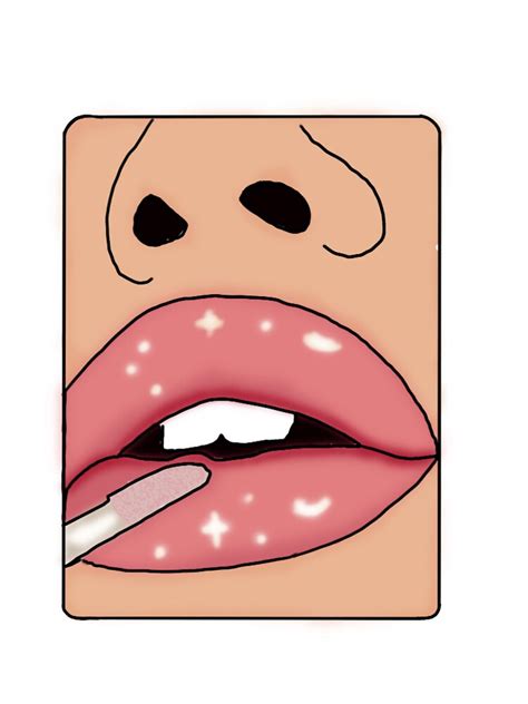 Glossy Lips Sticker By Melagaddy99 Redbubble