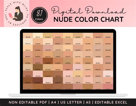 81 Nude Color Chart Skin Tone Color Chart Designer Color Chart Color