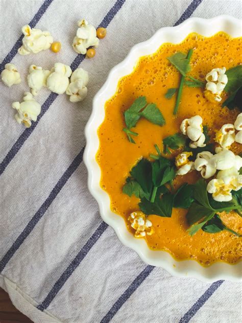 Banana Bambinos Curried Carrot Coconut Soup With Garlic Popcorn Croutons