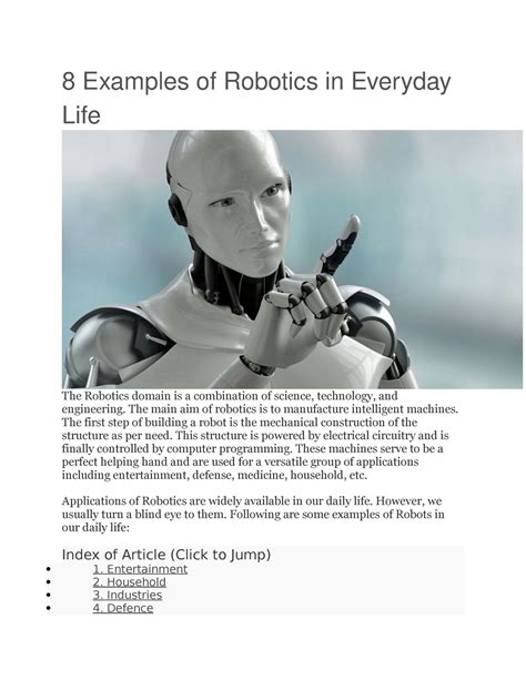 8 Examples Of Robotics In Everyday Life 8 Exampl Es Of Robot Ics In