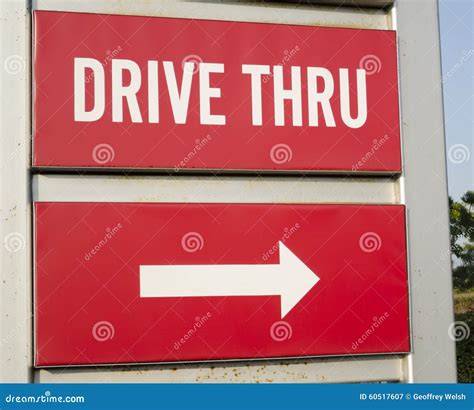 Drive Thru Road Sign Stock Image Image Of Boards Follow 60517607