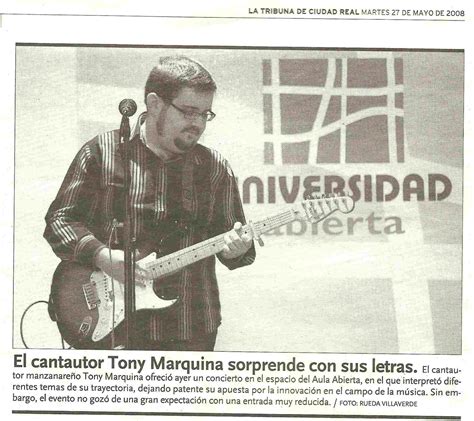 Prensa De Tony Marquina Diario La Tribuna De Ciudad Real 27052008