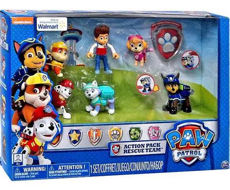 Paw Patrol Action Pack Rescue Team Marshal Everest Ryder Skye Rubble Chase Exclusive Figure
