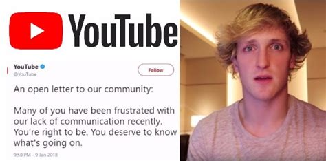 Youtube Tweets Open Letter In Response To Logan Pauls