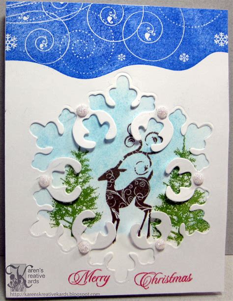 Karens Kreative Kards Snowflake Scene With New Stamps
