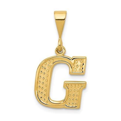14k Yellow Gold Uppercase Initial Letter G Block Alphabet Etsy