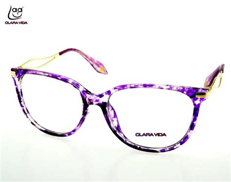 Clara Vida Purple Flower Customized Custom Made Prescription Nearsighted Or Reading Glasses