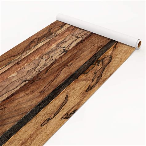 Geliefert wird die folie gerollt, in 45 cm breite und 150 cm länge. Klebefolie Holzoptik - Holzwand Flamed - Dekorfolie Holz