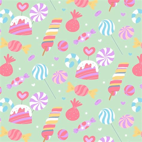 Free Vector Hand Drawn Candy Pastel Color Pattern
