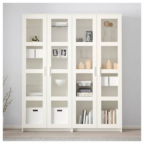 Brimnes Storage Combination Wglass Doors White Ikea Bookcase With
