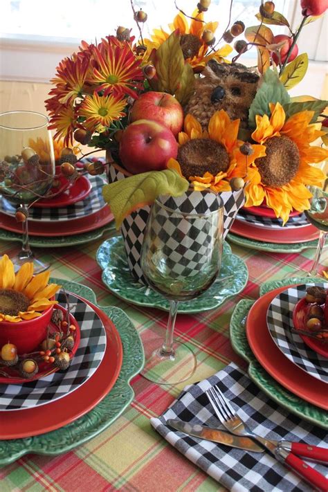Sunflowers And Checks For The Table Fall Pinterest