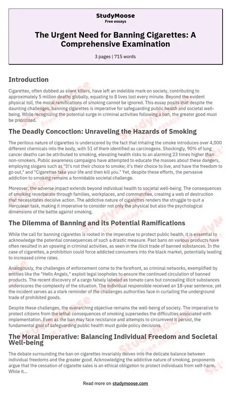 🏆 Argumentative Essay On Cigarettes Argumentative Essay On Smoking