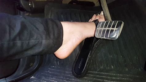 Pedal Pumping And Driving In Black Sandals And Barefoot Youtube