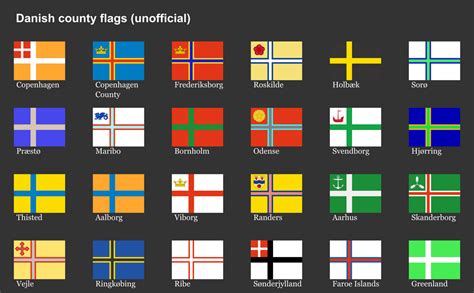 Flags For The Former Counties Of Denmark Vexillology