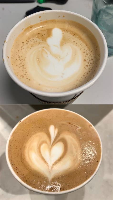 My First Attempt Of Latte Art To Now Exactly One Month Apart Rstarbucks