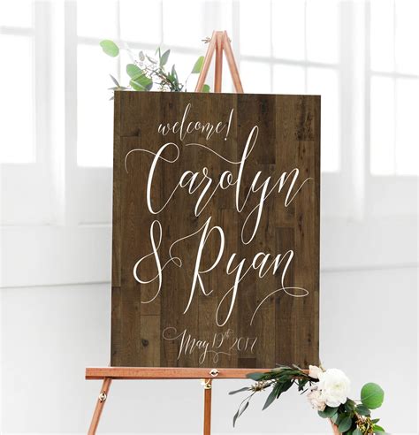 Personalized Wood Wedding Sign For The Reception Entrance