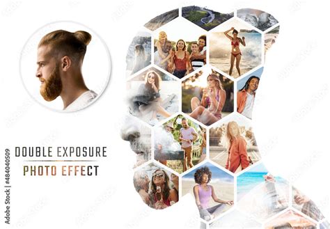 Photo Collage Double Exposure Effect Mockup Stock Template Adobe Stock