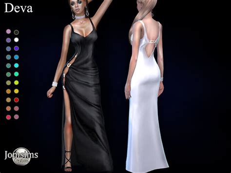 Deva Split Dress By Jomsims At Tsr Sims 4 Updates