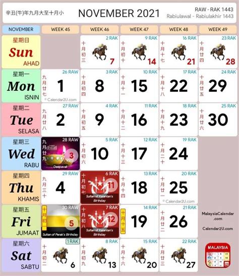 Hanya mencetak bulan yang diperlukan; Kalendar 2021 Cuti Sekolah Malaysia (Kalendar Kuda PDF)